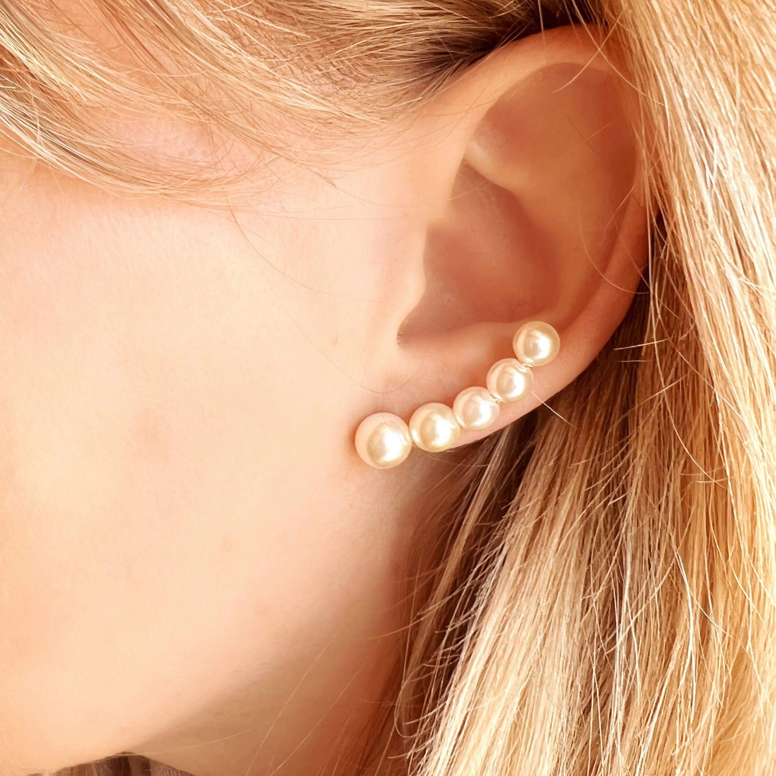 18k Gold Filled Pearl Ear Climber
