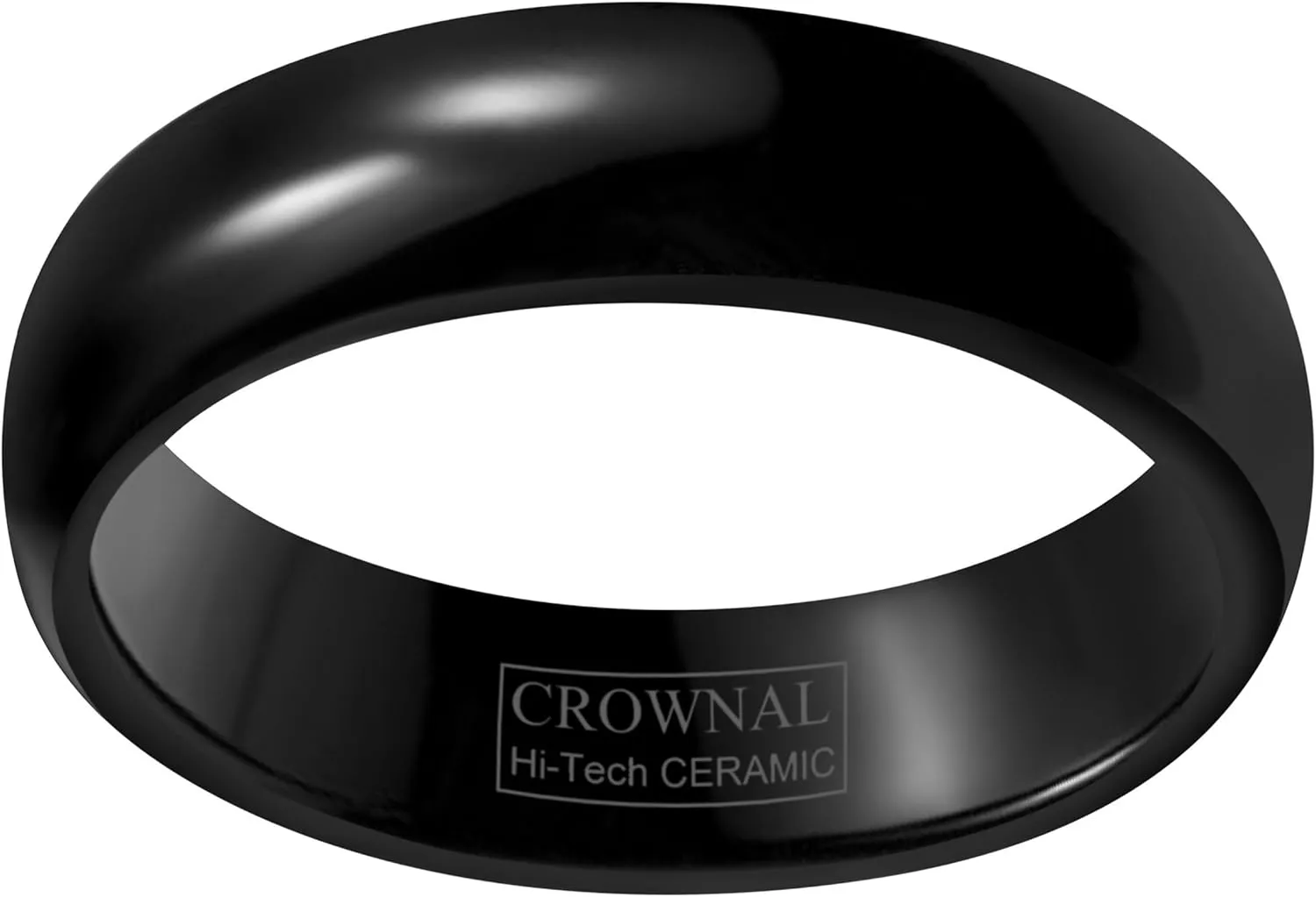 CROWNAL 2mm/4mm/6mm/8mm Black Ceramic Wedding Band Ring Men Women Couple Plain Dome High Polished Comfort Fit Size 3.5 To 16