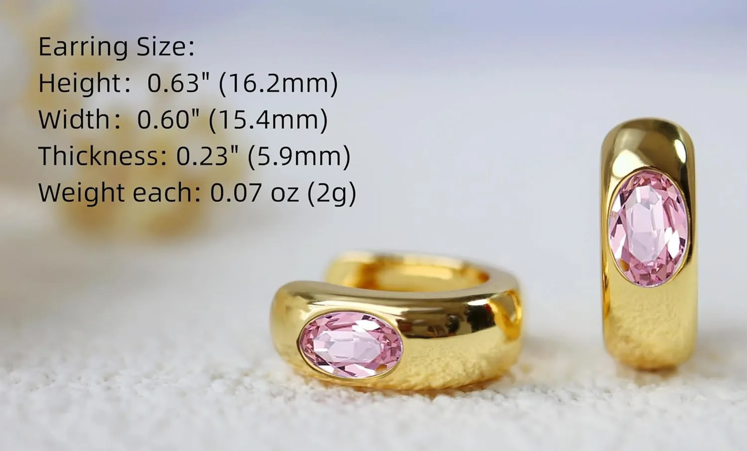 Crystal Huggie Cartilage Hoop Cuff Earrings | 18k Gold Plated Gemstone Zircon CZ Earrings| Preppy Dainty Jewelry Set Gift for Wife Mom Daughter
