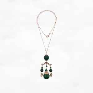 Elf Forest Long Tassel Necklace Rose Gold