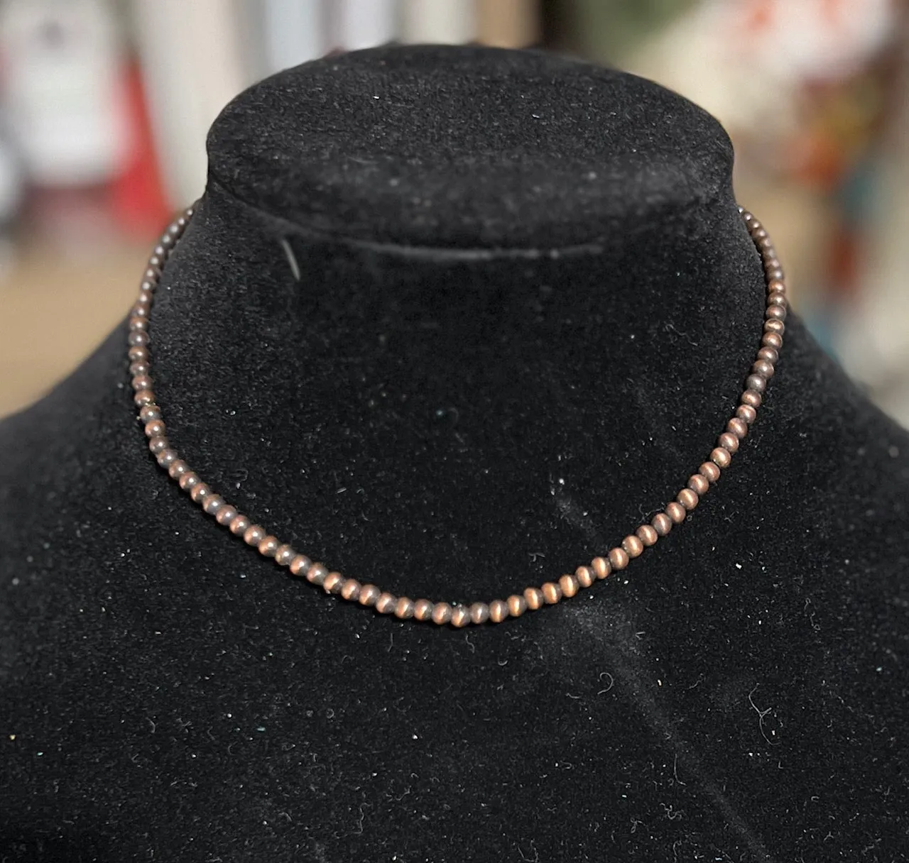 Fashion Copper Beaded Choker - 16 inch