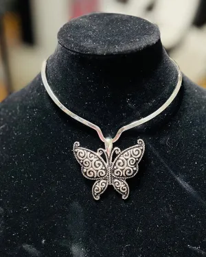 Fashion Silver Butterfly Pendant - 3 inch