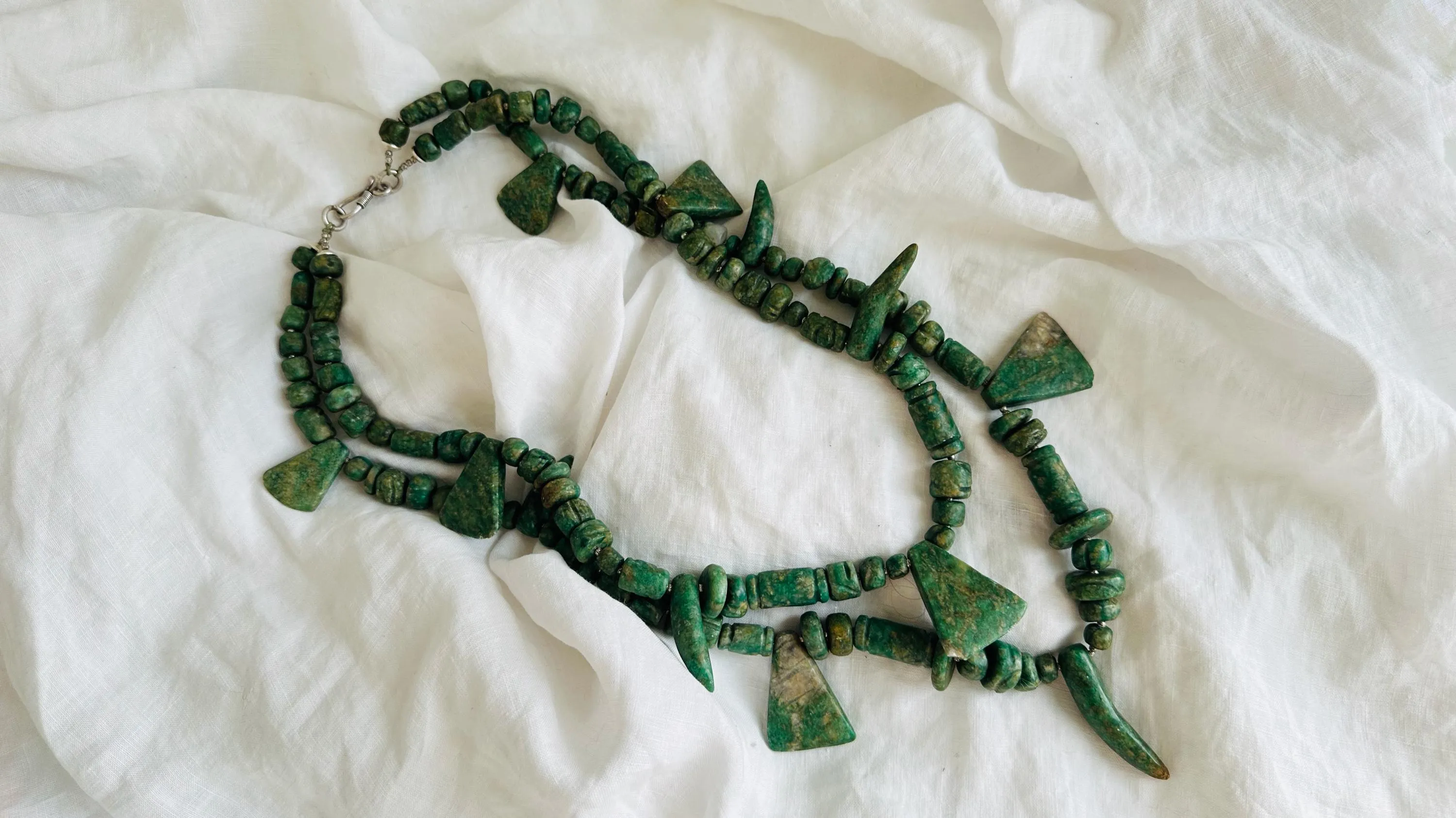Guatemalita Necklace | Mayan Jade Reproduction Jewelry | Handmade Guatemalan Artisan Accessory.
