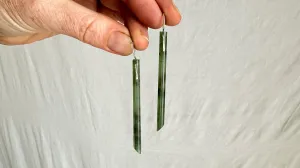Jade & Sterling Silver Earrings. 1350