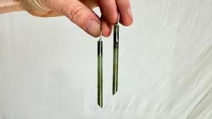 Jade & Sterling Silver Earrings. 1368