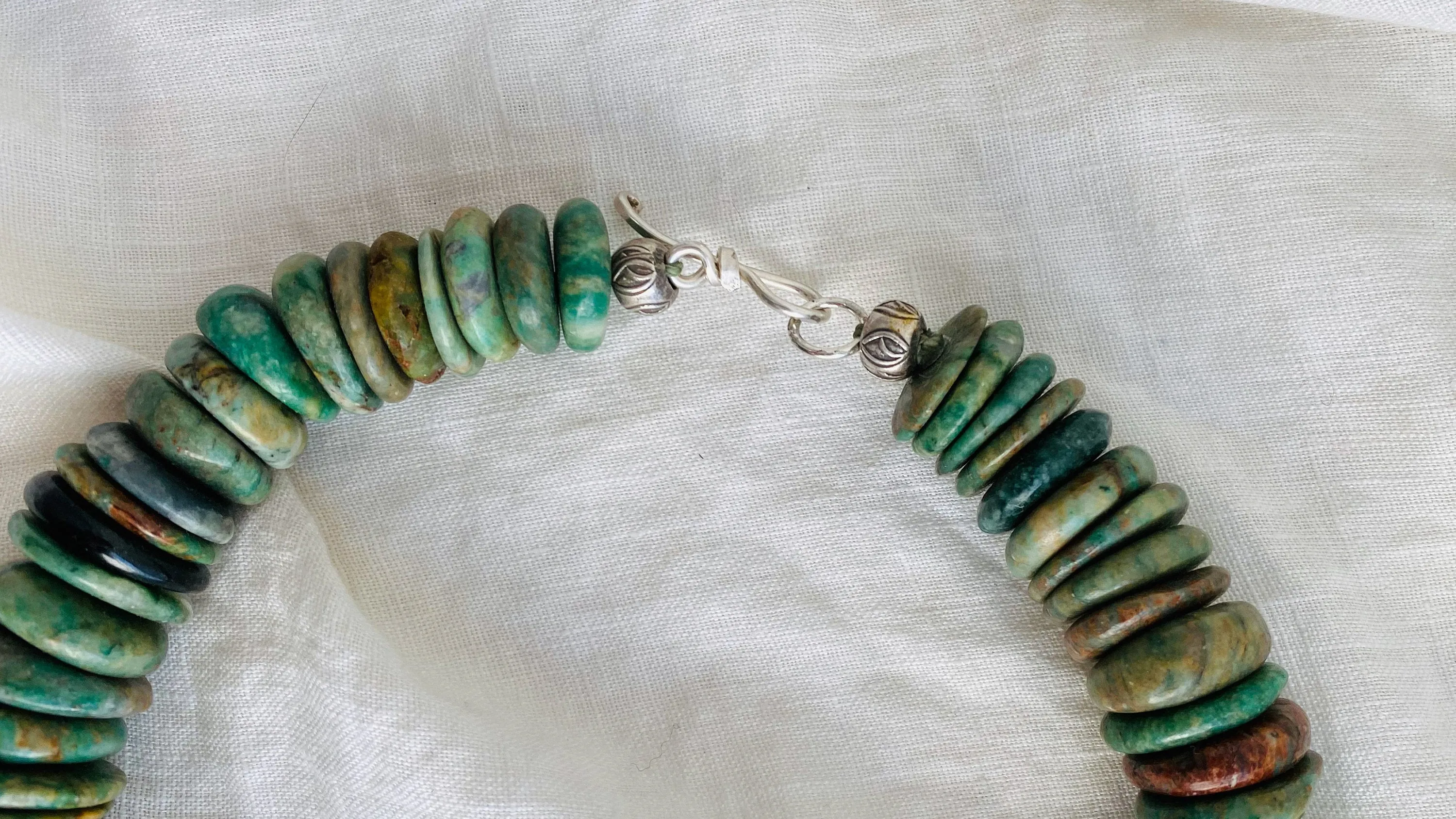 Jade Disks Choker Necklace. Guatemalan. Mayan Guatemalita