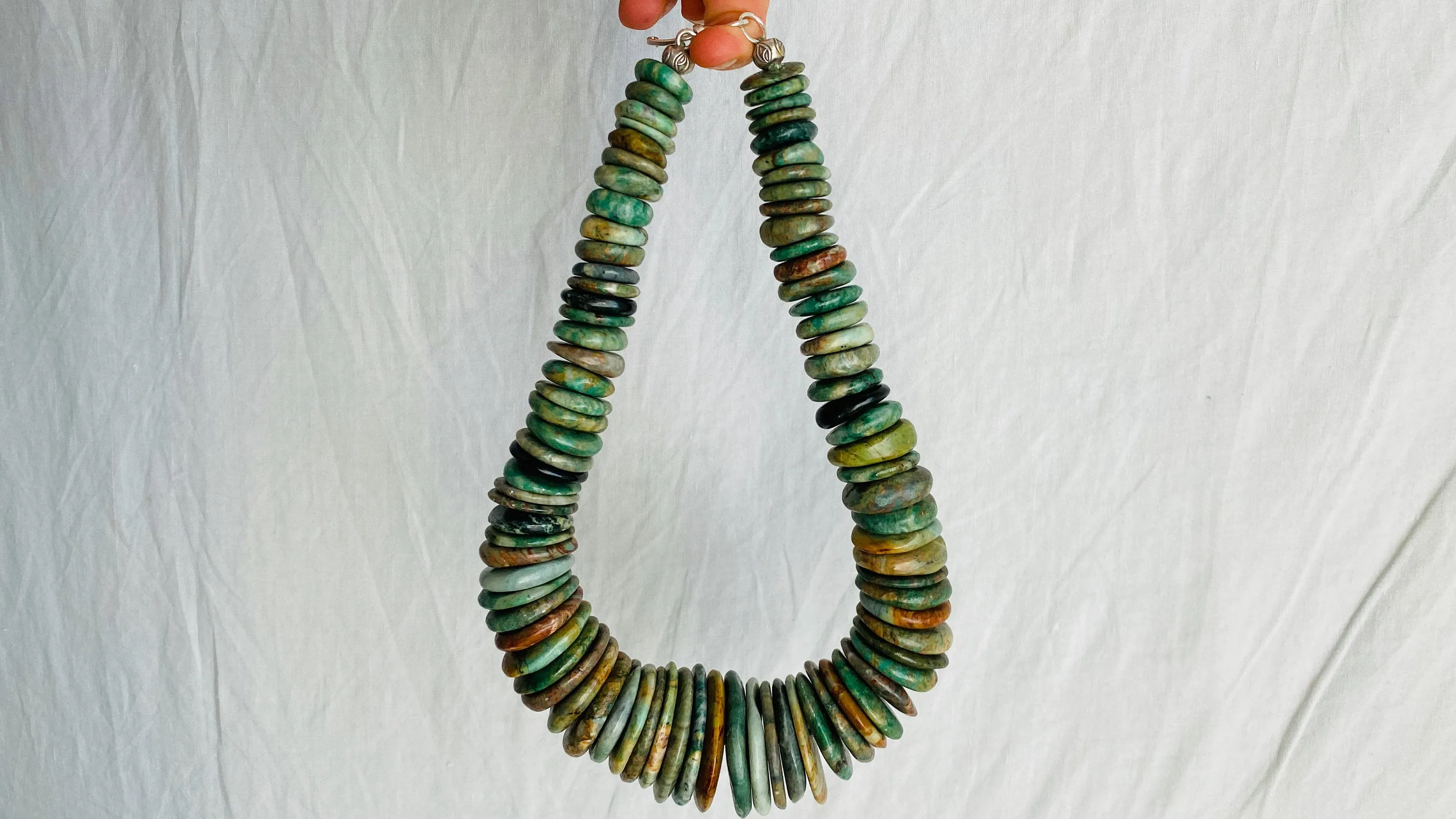 Jade Disks Choker Necklace. Guatemalan. Mayan Guatemalita