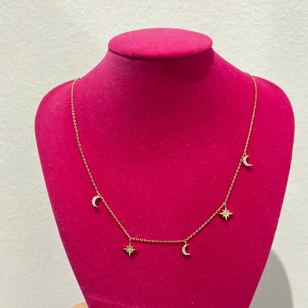 MOON AND STAR GOLD DIPPED CHOKER
