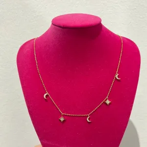 MOON AND STAR GOLD DIPPED CHOKER