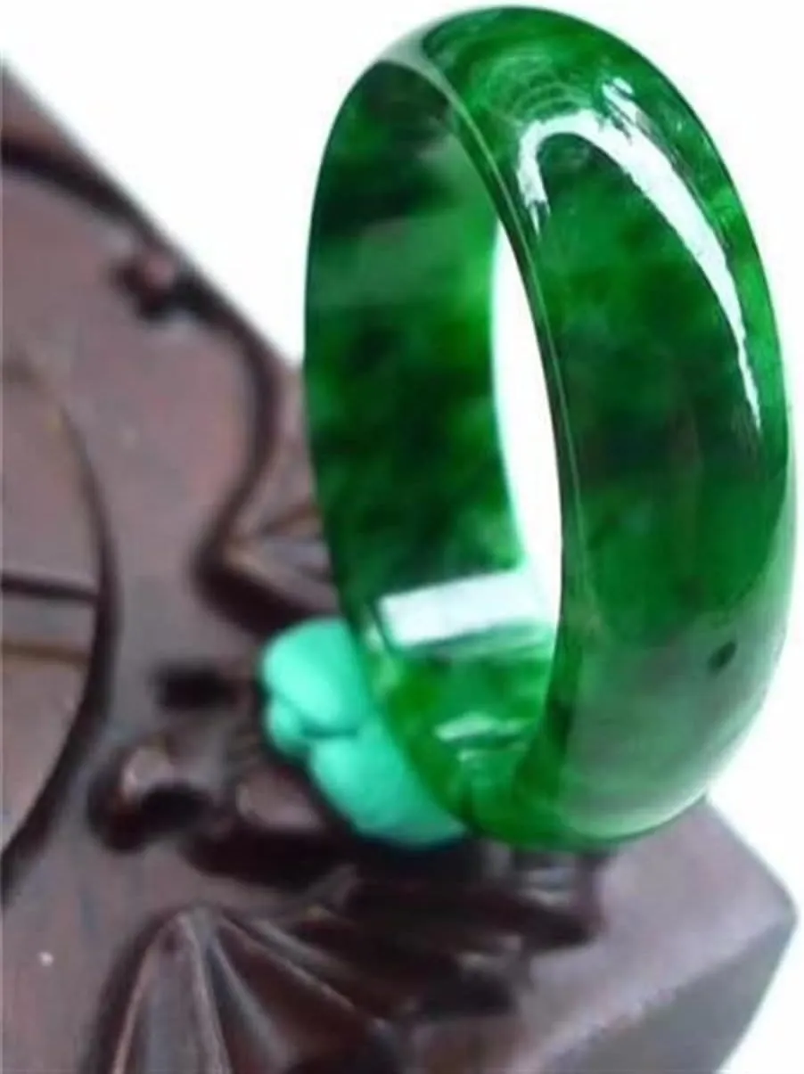 Natural Myanmar Jade Green Jadeite Jade Rings Handmade Jade Ring Men Party Wedding Jewelry Gift Rings for Men Woman (Ring Size : 8.5)