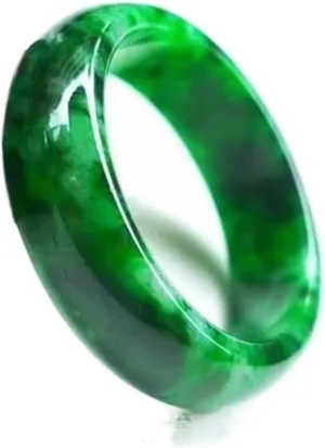 Natural Myanmar Jade Green Jadeite Jade Rings Handmade Jade Ring Men Party Wedding Jewelry Gift Rings for Men Woman (Ring Size : 8.5)