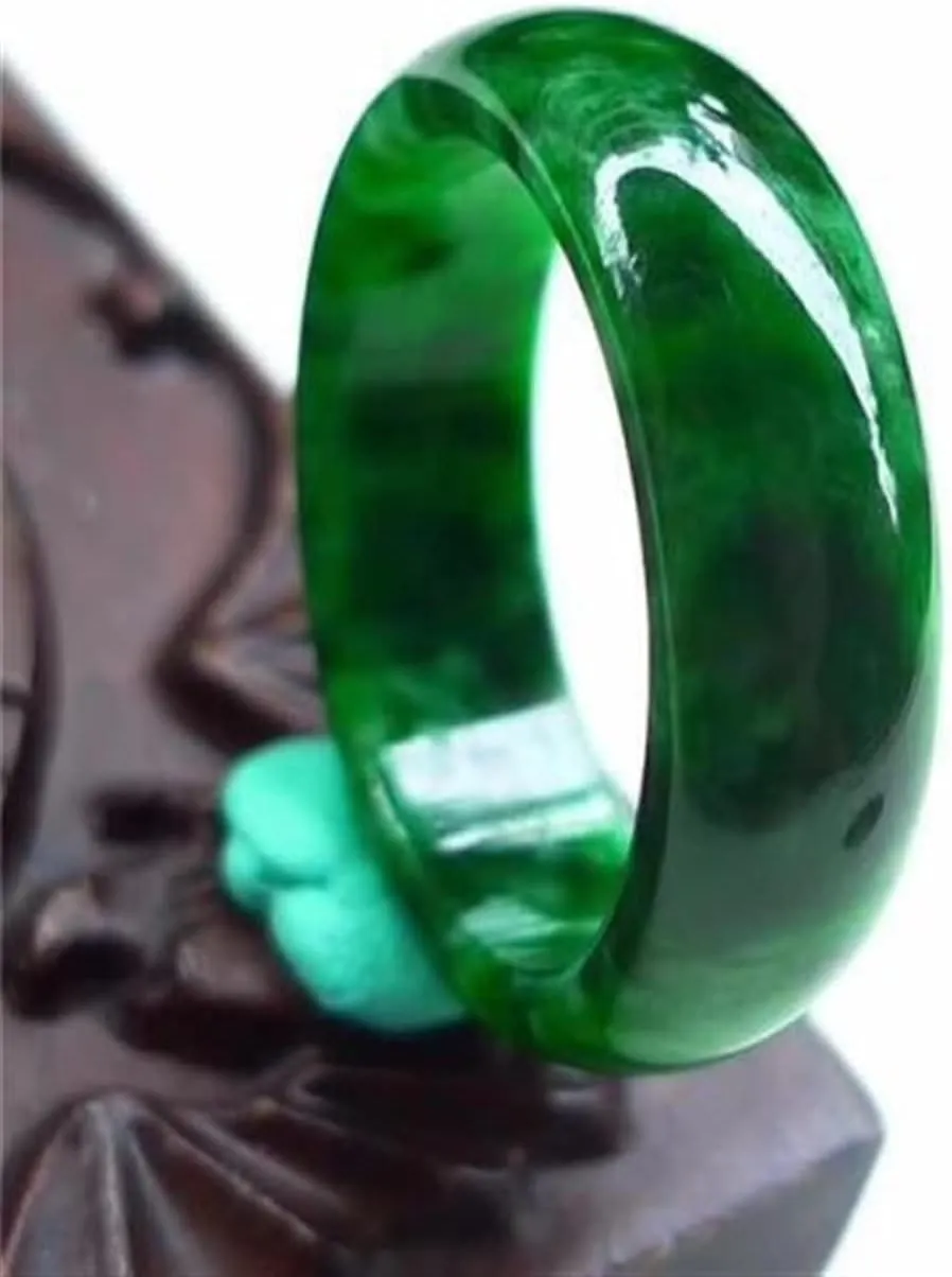 Natural Myanmar Jade Green Jadeite Jade Rings Handmade Jade Ring Men Party Wedding Jewelry Gift Rings for Men Woman (Ring Size : 8.5)