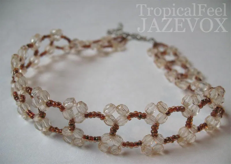 NEW Womens CREAM BEIGE Amber Brown BEADS BEADED Floral Flowers CHOKER NECKLACE