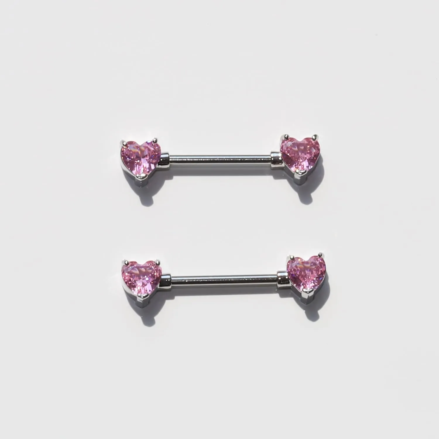 Nipple Rings - Surgical Stainless Steel Gold Silver Pink Blue Purple CZ Heart Butterfly Flower Bow Jewelry - 14 Gauge Nipple Bars and Barbells
