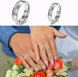 Personalized couple rings Set,Custom Engraved Rings for Couples Matching Promise Rings for Couples Blue and Black Wedding Rings for Men and Women,Custom Ring inside outside &Any Pattern