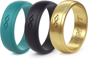 Rinfit Silicone Rings for Women 5.5mm Wide, 1.5mm Thick - Infinity Rubber Wedding Band - Silicone Engagement Ring for Her - Patented Design