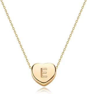 Tiny Gold Initial Heart Necklace-14K Gold Plated Handmade Dainty Letter Heart Necklace for Women Necklace Jewelry