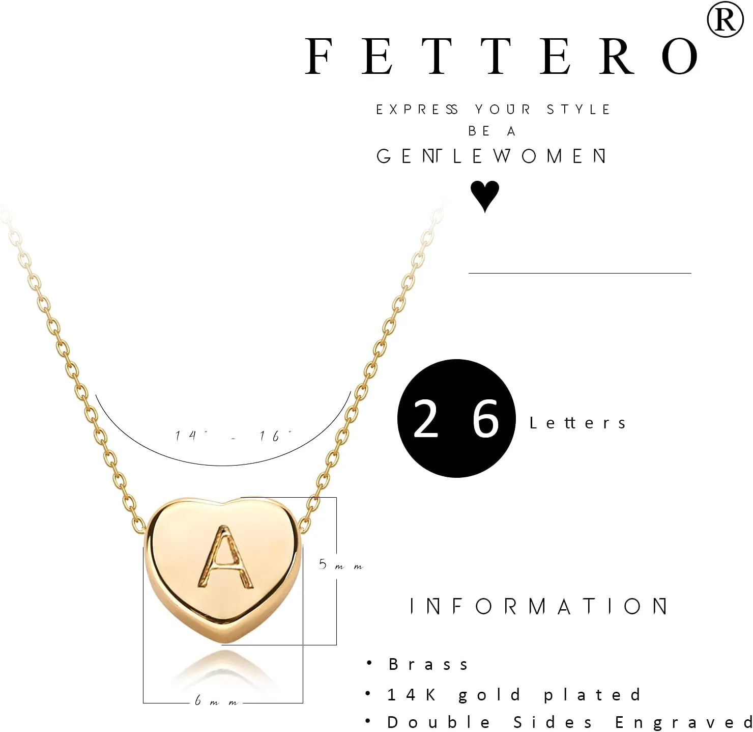 Tiny Gold Initial Heart Necklace-14K Gold Plated Handmade Dainty Letter Heart Necklace for Women Necklace Jewelry