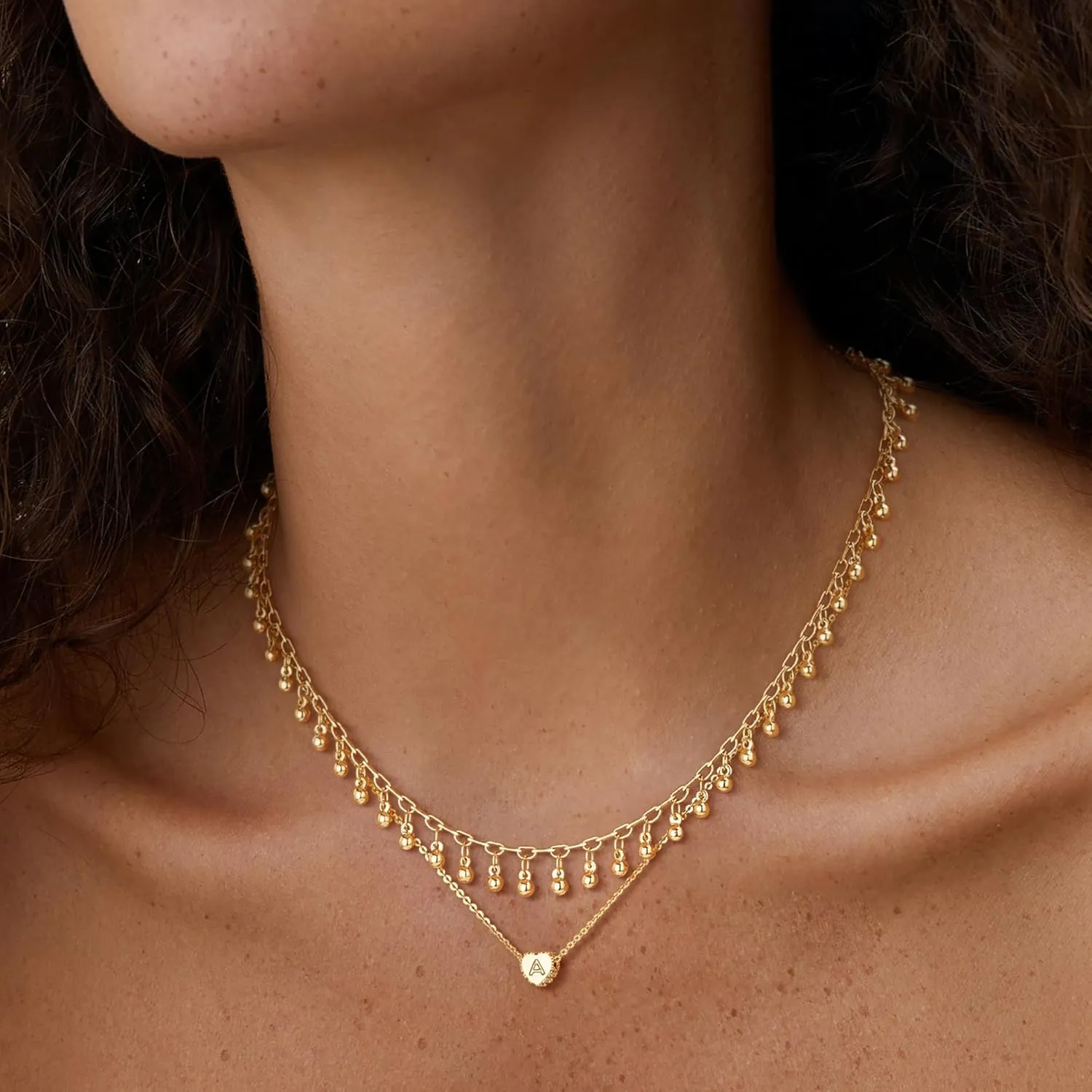 Tiny Gold Initial Heart Necklace-14K Gold Plated Handmade Dainty Letter Heart Necklace for Women Necklace Jewelry
